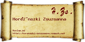 Horánszki Zsuzsanna névjegykártya